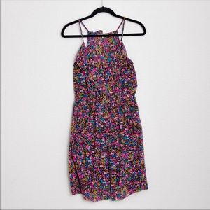 Rebecca Taylor Silk Vibrant Floral Ruffle Dress 8